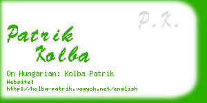 patrik kolba business card